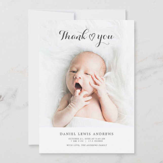 Merci Faire-part de naissance Carte photo nouveau- (Devant)