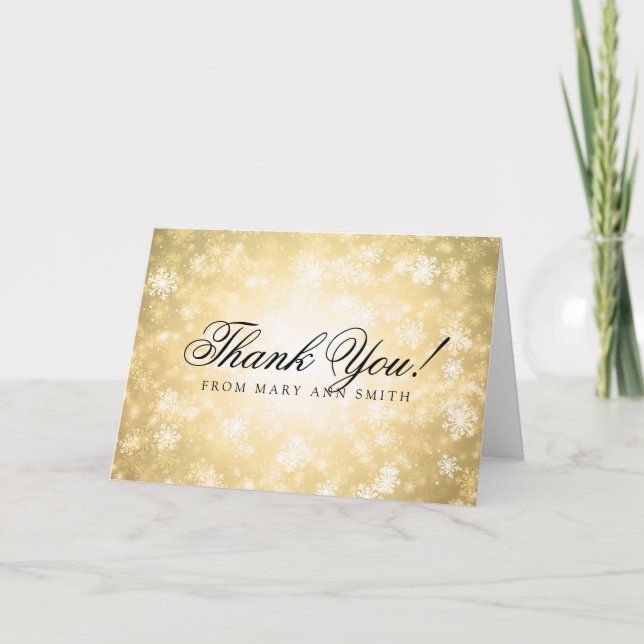 Merci fête d'anniversaire Gold Winter Wonderland (Devant)