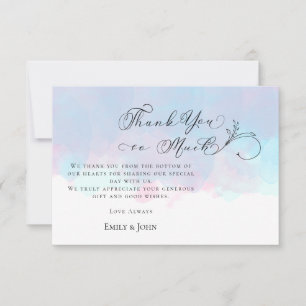 Merci Feuille Script Photo Pastel Watercolor Maria