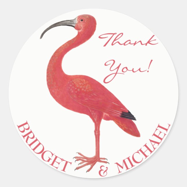 MERCI | Flamant rose rose - Sticker Art (Devant)