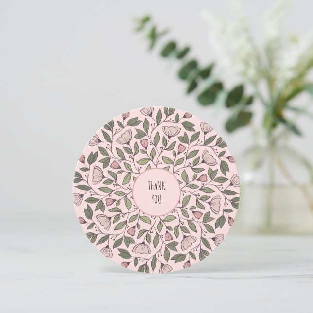 Merci floral Appartement à la carte de voeux ou de (Debout devant)