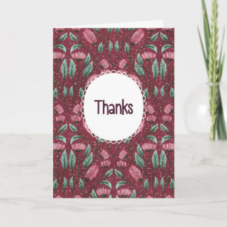 Merci floral avec carte à cadre de texte