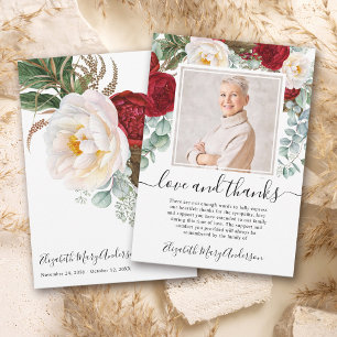 Merci floral blanc rouge Bereavement Photo