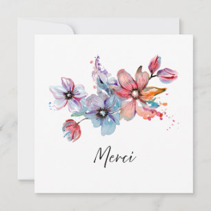 Merci Floral Card Mitteilungskarte