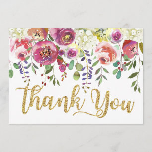 Merci floral d'aquarelle moderne