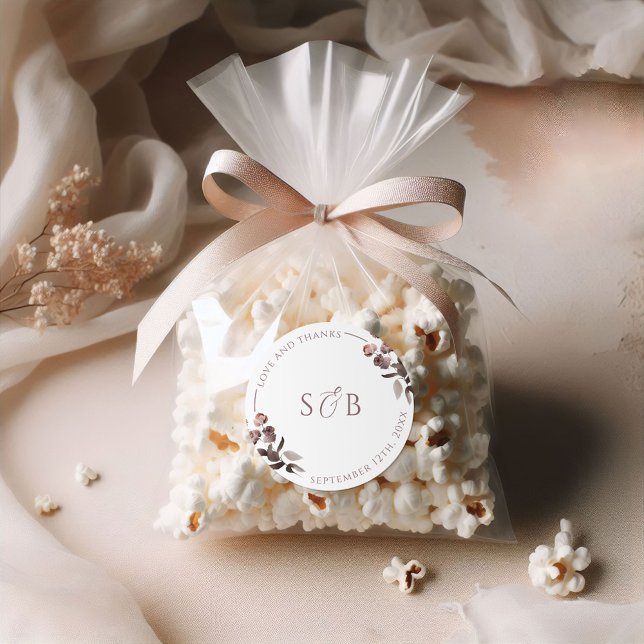 Merci Floral Violet Mariage Favor Sticker (Créateur téléchargé)