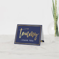 MERCI FOLDED bar mitzvah or tommy marine bleu