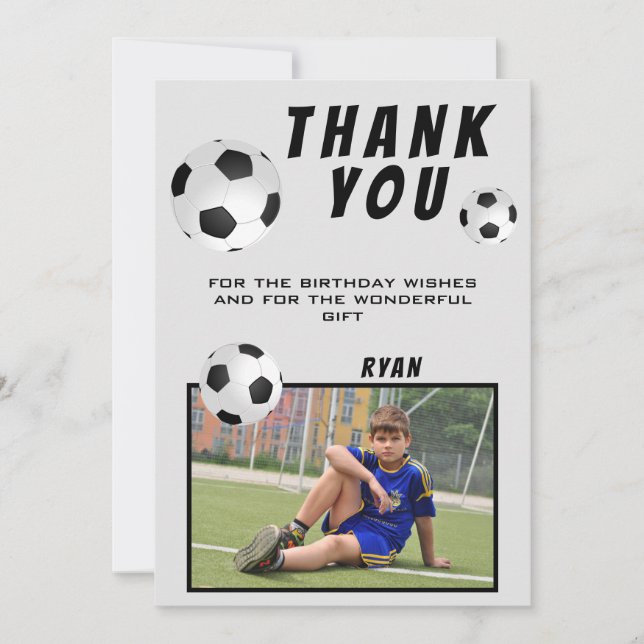 Merci Football  Anniversaire Carte photo (Devant)