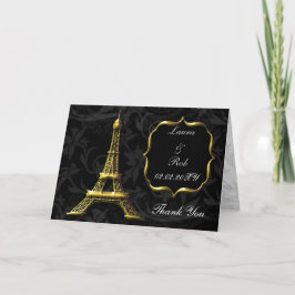 Merci français de mariage de Tour Eiffel d'or