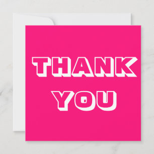 Merci, fuchsia rose chaud carte moderne