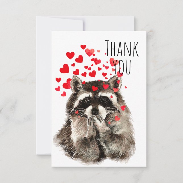 Merci Fun Raccoon souffler Baisers Humour animal (Devant)