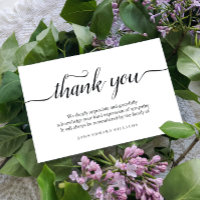 Merci Funérailles Merci Note Carte de deuil