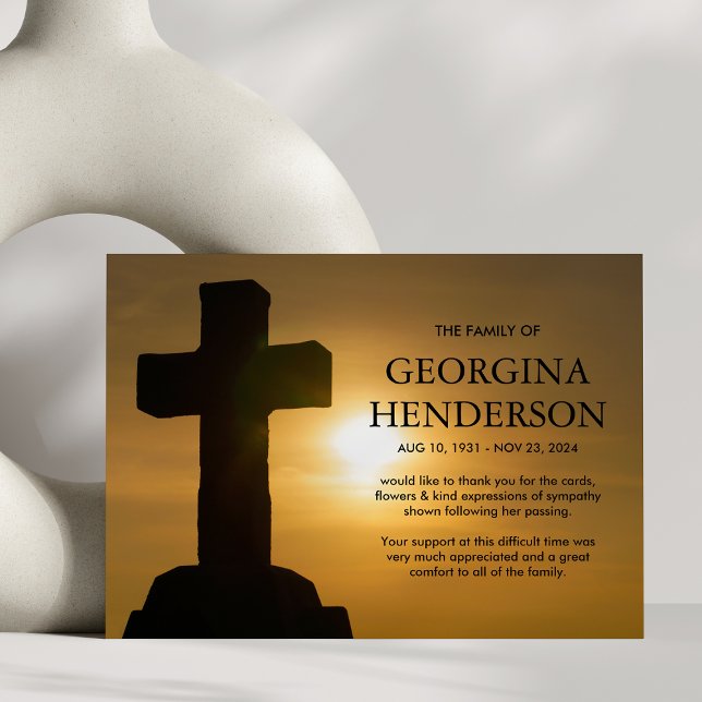 Merci funéraire | Croix sainte religieuse (Créateur téléchargé)