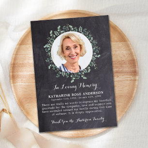 Merci funéraire Eucalyptus Sympathy Ardoise Photo