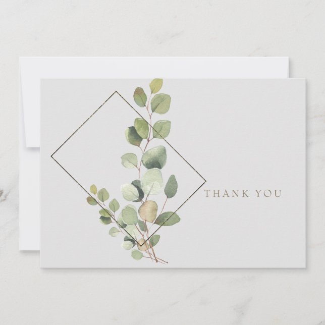 Merci funéraire gris simple Eucalyptus Folift (Devant)