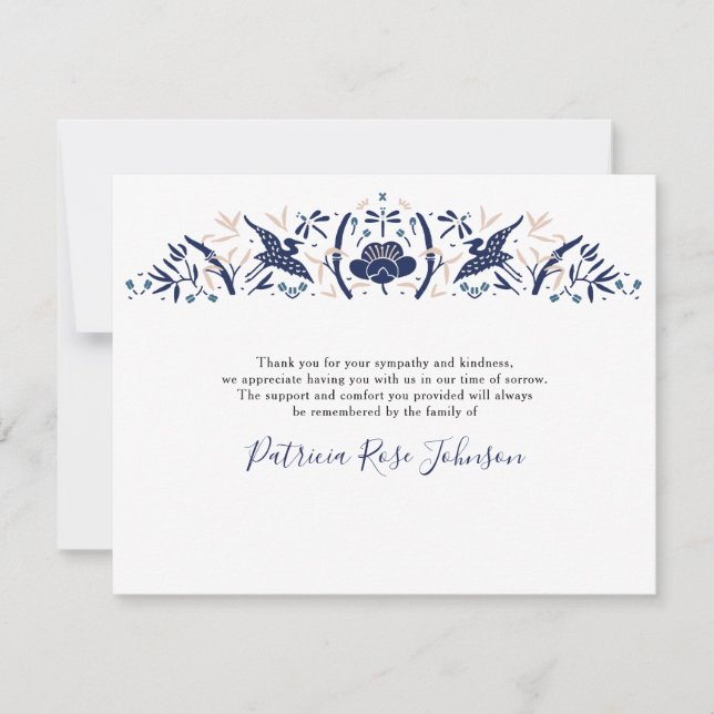 Merci funéraire japonais Stork Blue (Devant)