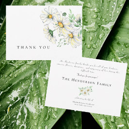 Merci funéraire simple des marguerites d'aquarelle