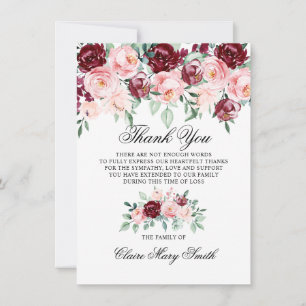 MERCI funéraire Sympathy Watercolor Floral