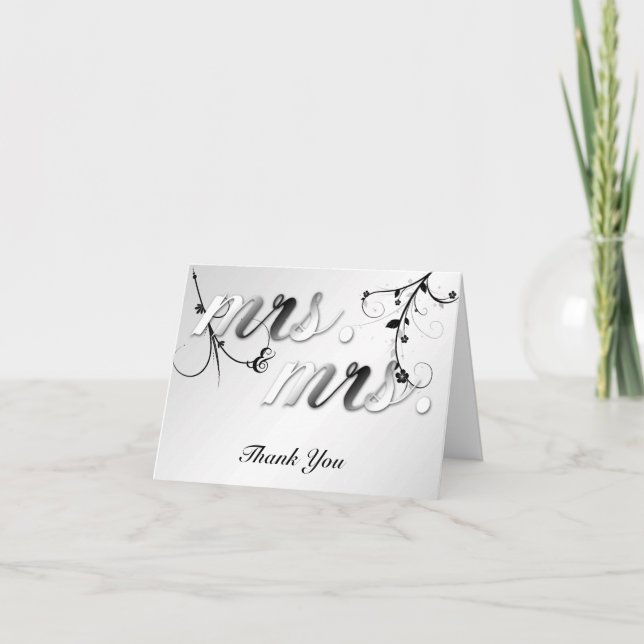Merci gai floral noir élégant de mariage (Devant)