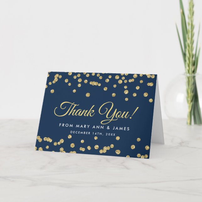 Merci Gold Faux Parties scintillant Confetti Marin (Devant)