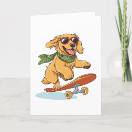 Merci Golden Retriever Chien Skateboard