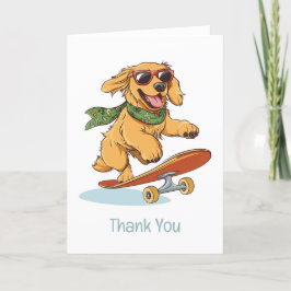 Merci Golden Retriever Chien Skateboard