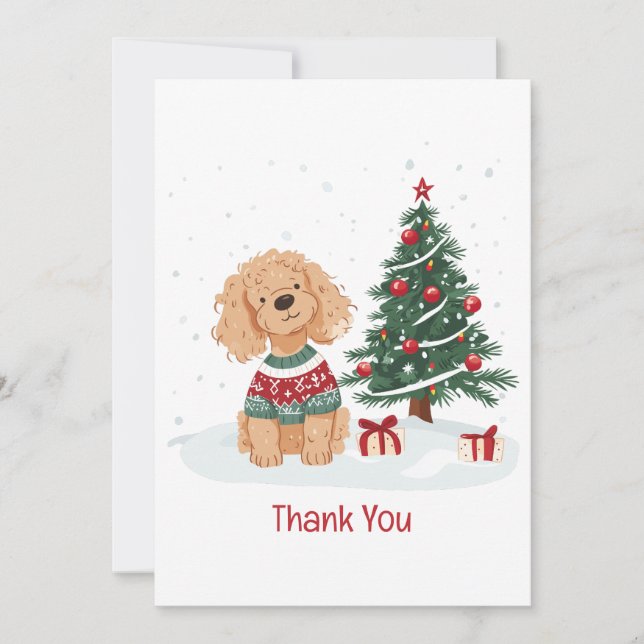 Merci Goldendoodle de Noël (Devant)