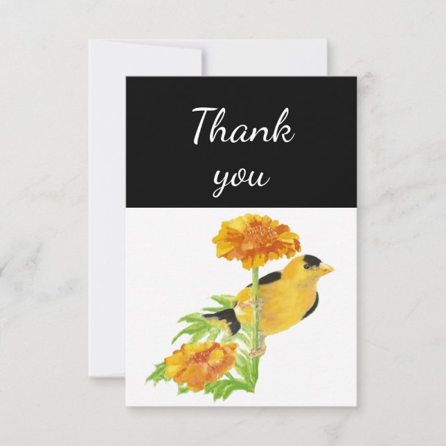 Merci Goldfinch Garden Aquarelle d'oiseaux (Devant)