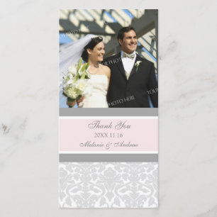 Merci gris rose épousant des cartes photos