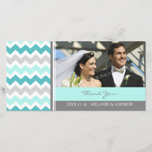 Merci gris turquoise épousant des cartes photos