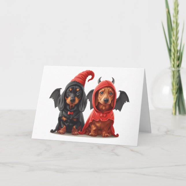 Merci Halloween Dachshund Chiens Devil Bat (Devant)
