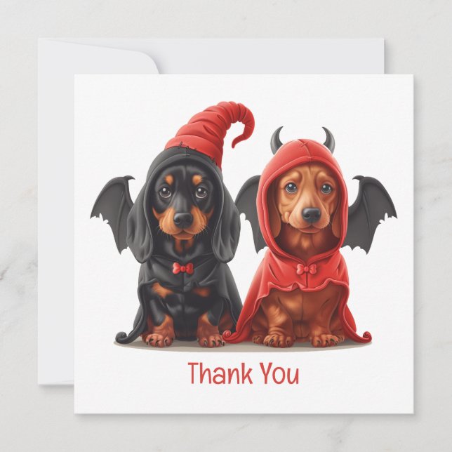 Merci Halloween Dachshund Chiens Devil Bat (Devant)