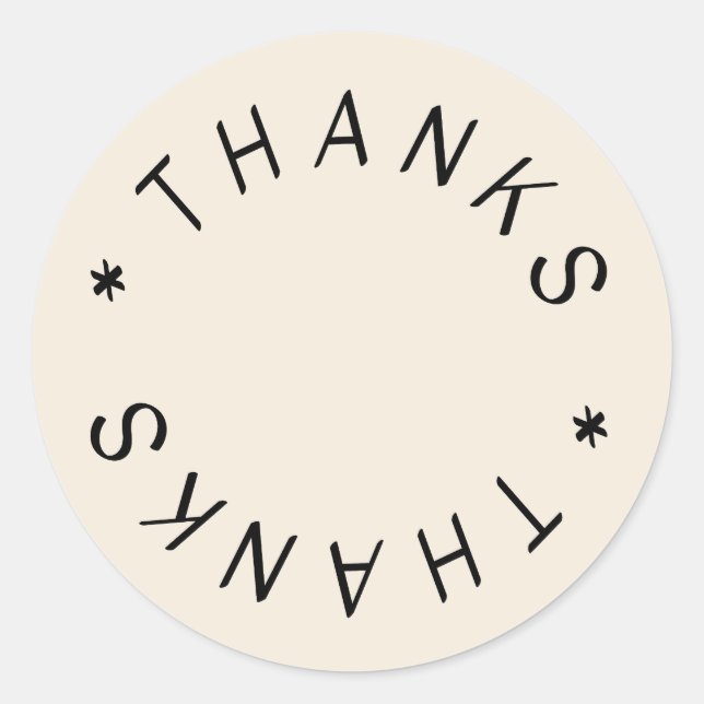 Merci Hand Drake Simple Design Merci Sticker (Devant)