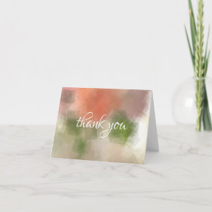 Merci Hand Script Fleurs Roses Abstraites Chic