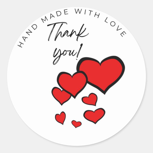 Merci Housse faite avec amour coeur rouge Sticker (Devant)