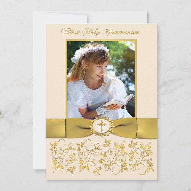 Merci IMPRIMÉ de photo de sainte communion de (Devant)
