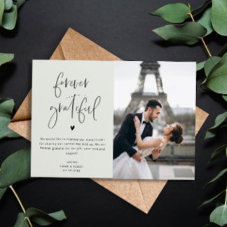 Merci infiniment mariage photo carte de remercieme
