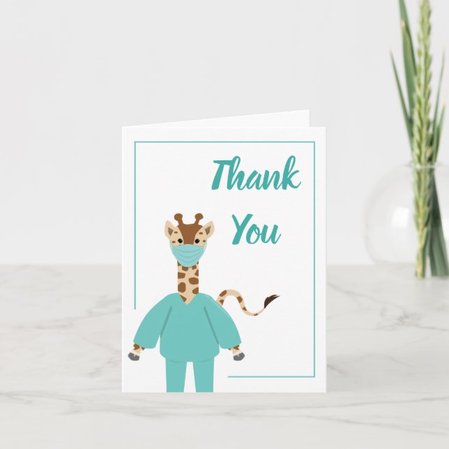 Merci Infirmière Docteur Giraffe Cartoon Animal (Devant)