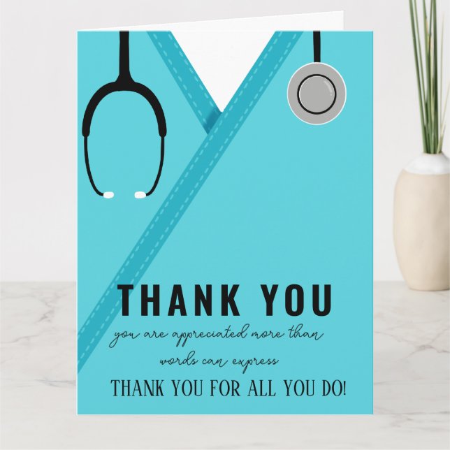 Merci infirmière et carte de médecin (Devant)