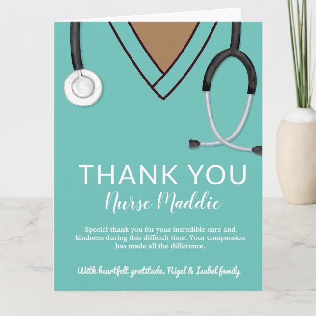 Merci infirmière et carte de médecin (Devant)