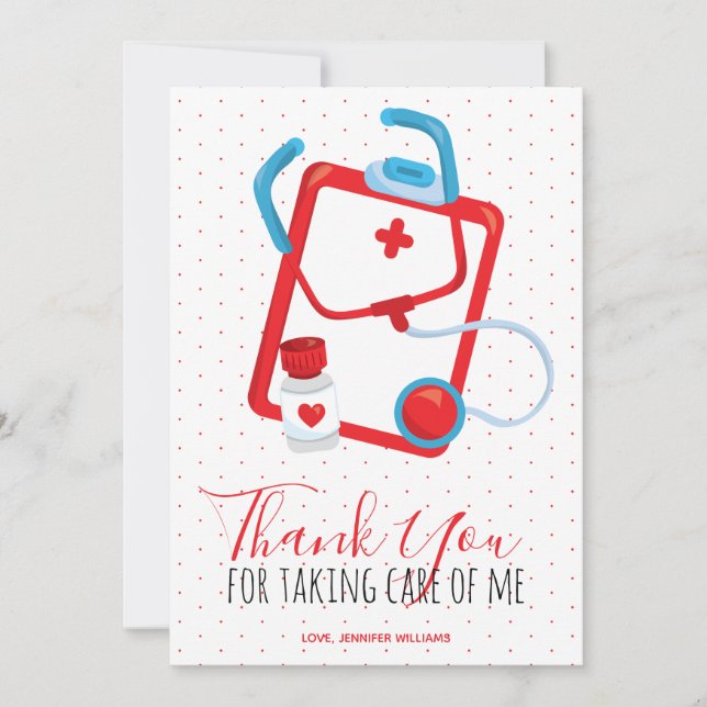 Merci Infirmière Médecin Script Rouge (Devant)