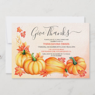 Merci Invitation pour le dîner de Thanksgiving