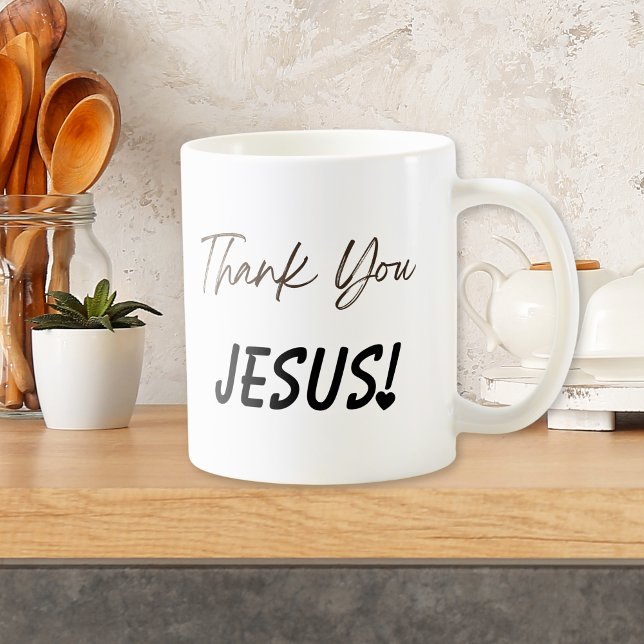 Merci Jésus Exclamation Coeur Mug (Thank You Jesus Exclamation Heart Mug)