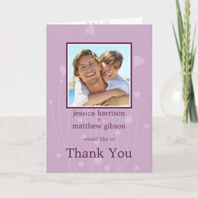Merci Lavender Hearts Carte photo (Devant)