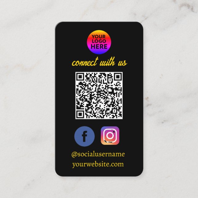 merci le logo du carte de visite avec code qr (Devant)