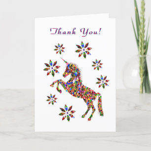 Merci Magique Unicorn Fleurs Personnaliser la cart