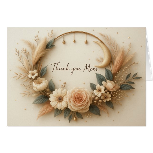 Merci, Maman Carte Customisée avec Sweet Verse (Devant horizontal)