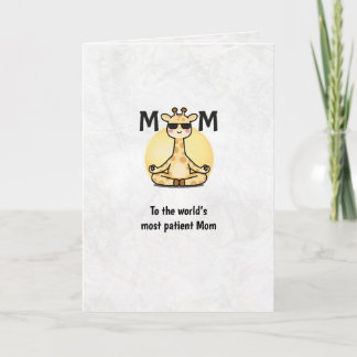 Merci Maman Carte de Fête des Mères Girafe Yoga