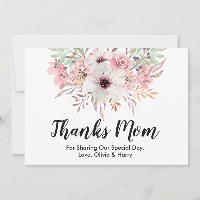 Merci Maman Country Floral | Carte de remerciement (Devant)