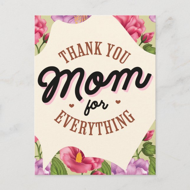 Merci Maman pour Tout Carte de Vœux pour la Fête d (Devant)
